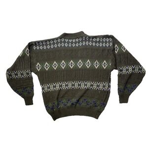 Mcgregor 100% Acrylic Sweater Vintage Brown Green Size Large